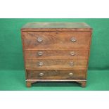 19th century mahogany secretaire chest the top drawer opening with a fall front to reveal green