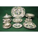 Masons Ironstone Chartreuse dinner service to comprise: eight dinner plates, seven side plates,