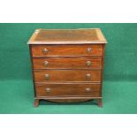 19th century chest of drawers the top having moulded edge over four long graduated drawers with