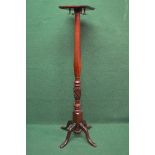 19th century mahogany free standing coat stand having square platform top with four rotating four