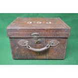 Leather hat box bearing the label for Hope Brothers Ltd, Ludgate Hill,