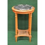 20th century circular occasional table/pot stand the circular marble top having carved wooden