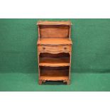 Late 20th century mahogany side cabinet having raised back with upper shelf and 3/4 raised gallery