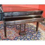 Weimar, mahogany cased baby grand piano having iron over-strung frame,