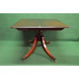 19th century mahogany tip top breakfast table the top having moulded edge and supported on a turned