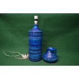 Bitossi blue glazed pottery table lamp - 13.