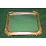 20th century rectangular wall mirror having bevelled glass and silver and gilt painted frame with