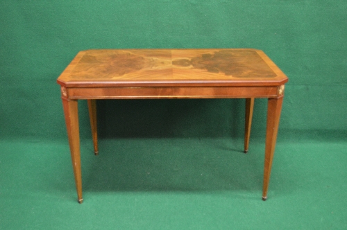 20th century mahogany cross banded occasional table having rectangular top with cut corners over a