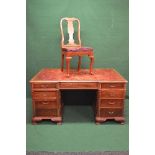 20th century mahogany partners desk having breakfront top to either side,