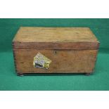 Camphor wood chest the top lifting to reveal storage space and having brass side carrying handles