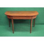 19th century mahogany and cross banded D shaped side table the top over a cross banded frieze,