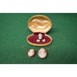 9ct gold ladies Cameo set ring together with a 9ct gold mounted Cameo set brooch,