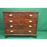 19th century mahogany cross banded secretaire chest the top drawer opening to reveal fall front