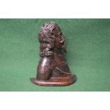 Oak carved bust of King Charles I, the label on verso reading carved by Francis New ,