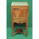 19th century mahogany shaving stand the top having green leather insert with rise and fall