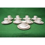 Set of nine Bavarian porcelain tea cups,
