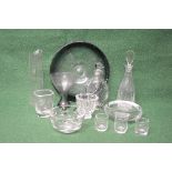 Group of Swedish and other glassware to include: large circular dish, clear glass caraf,