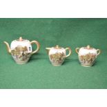 Satsuma three piece teaset to comprise: teapot,