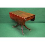 19th century mahogany Pembroke table having two drop leaves with cut corners over single drawer