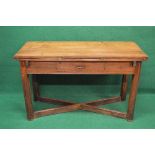 Mahogany fold over dining table the top having two fold over leaves with military style hinges over