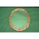 20th century gilt framed oval wall mirror - 29.