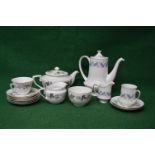 Royal Worcester June Garland teaset to comprise: teapot, milk jug, sugar bowl,