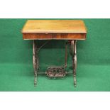 Davis mahogany topped side table the top having moulded edge and single drawer,