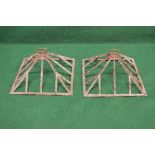 Pair of Victorian square iron cloche frame tops having hoop handles (glass missing) - 17.