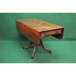 19th century drop leaf Pembroke table the top having two D shaped drop leaves and single drawer,