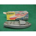 1947/1950 Hornby tinplate clockwork speedboat No. 1 Naval launch X46 in all over battleship grey