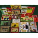 Six old Meccano sets to comprise: French OOO Outfits 1,3,3A, Gears Outfit B and an early 1900 set (