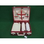 1950's/1960's Brexton picnic case for two in red, containing Brexton Thermos and Bamdalasta