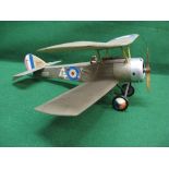 Flying model of a Sopwith biplane with glowplug engine and Top Flite wooden two bladed propeller (