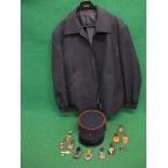 Sapeurs Pompiers: 1980's French Fire Brigade dress uniform hat, cadet jacket and eleven leather