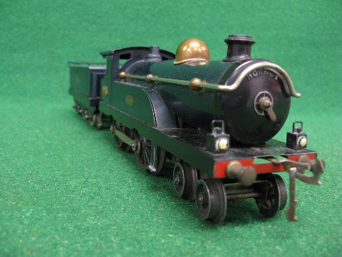 Early 1920's Hornby O gauge No. 2 clockwork 4-4-0 tender locomotive No. 2711 (on brass cab plate) in - Image 2 of 5