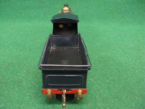 Early 1920's Hornby O gauge No. 2 clockwork 4-4-0 tender locomotive No. 2711 (on brass cab plate) in - Image 3 of 5