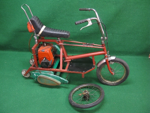 Bespoke Chopper-Roller, built utilising a Raleigh Chopper and Suffolk Punch lawnmower (with blades