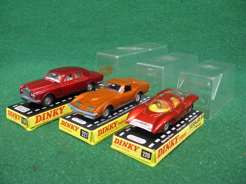 Three 1960's/1970's Dinky diecast model cars in hard plastic cases to comprise: No. 158 Rolls - Image 2 of 2