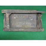 Old casting-sand mould for a plate reading Murad Stocklake Aylesbury - plate size 11" x 6" Please