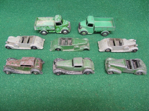 Eight loose Dinky's to include: two Bedford trucks, Alvis, three Lagonda's etc, all playworn - Image 2 of 2