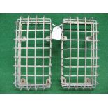 Pair of heavy gauge galvanised wire rear light lens protectors for Land Rover Hi Capacity Pick Up