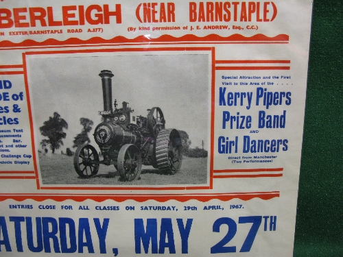 1967 poster for a steam engine rally to be held at Umberleigh (near Barnstaple) on 27th May, - Image 2 of 2