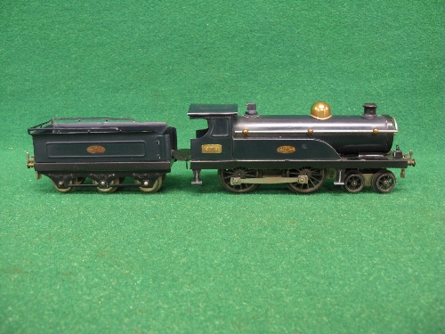 Early 1920's Hornby O gauge No. 2 clockwork 4-4-0 tender locomotive No. 2711 (on brass cab plate) in - Image 4 of 5