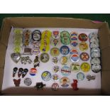 Collection of pin badges to include: ABC Minors, Junior Service Club Member, Redex Service,