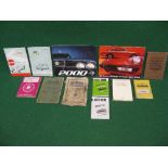 Quantity of car brochures, instruction books etc to include: 1960 Fiat 600D, Renault Dauphine,