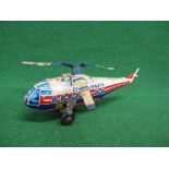 Tinplate clockwork Sikorsky helicopter in City Airways livery, Made by SY in Japan - 9.5" long