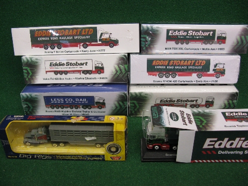 Seven different boxed 1:76 scale Atlas diecast Eddie Stobart rig models (six still sealed) - Image 2 of 2