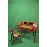 20th century George III mahogany and rosewood crossbanded Carlton House desk - 46.75" wide