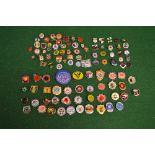 Approx 105 predominantly football pin badges relating to various football clubs and leagues up and