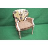 Molly Blades, original The Silly Cow buttoned back armchair, the back being upholstered with a